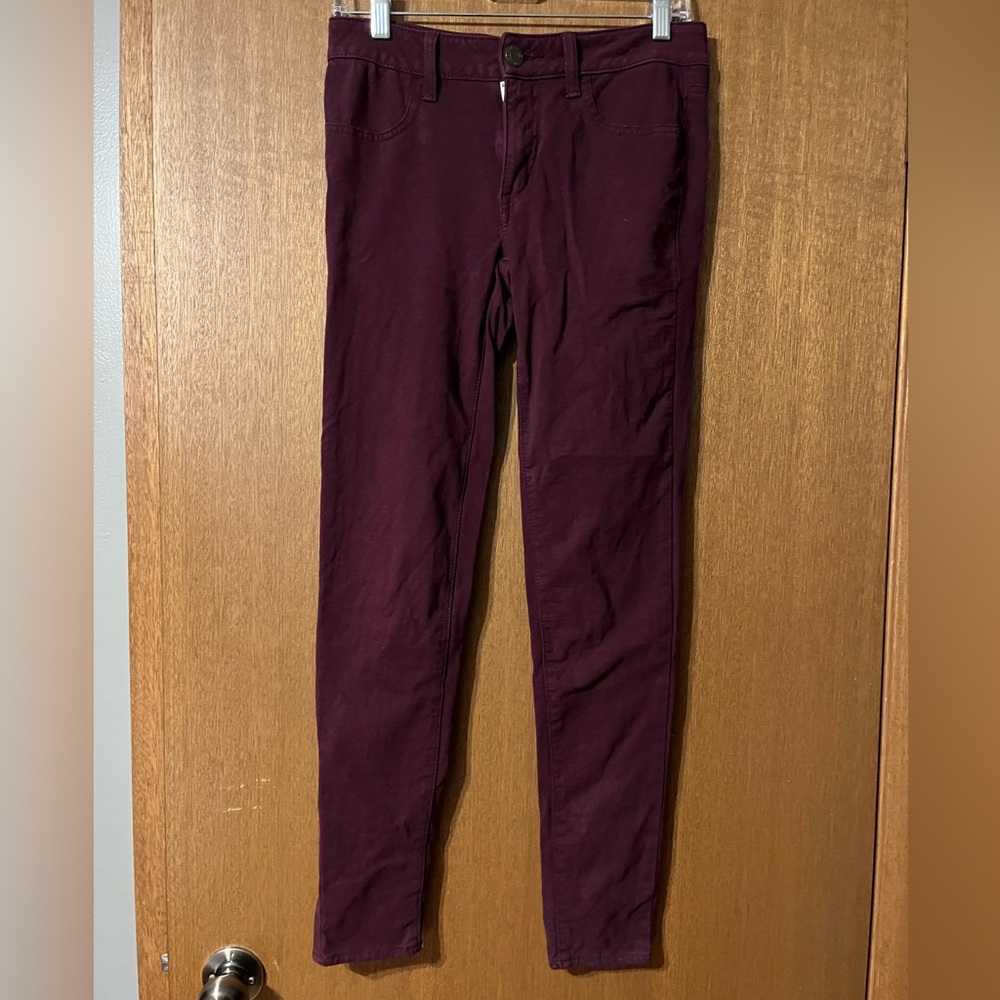 American Eagle Outfitters Burgundy Super Stretch Jegging